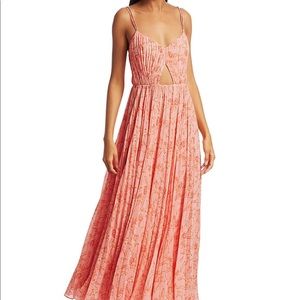 Amur Lucy Pleated Cutout Strappy Maxi Dress Size 4